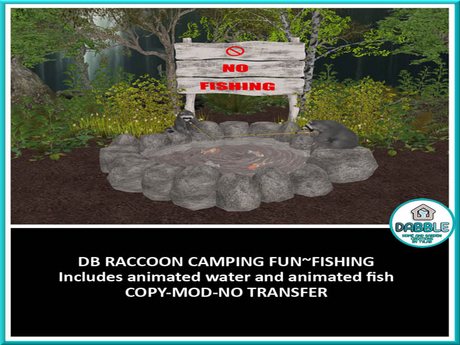 Second Life Marketplace - DB RACCOON CAMPING FUN~FISHING add me